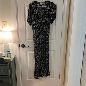 Elegant Black with White Hearts Dress